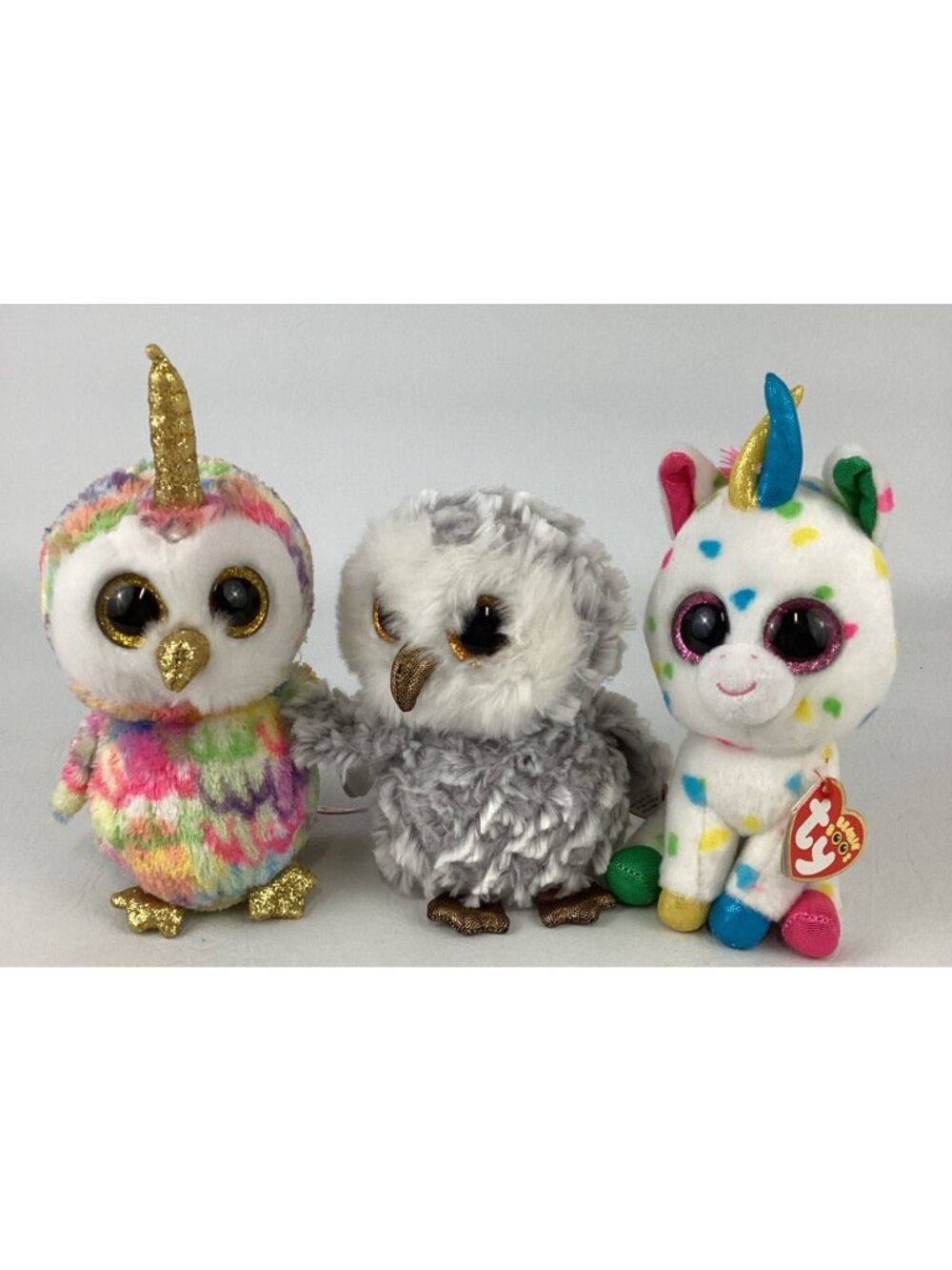 Ty Beanie Boos Bundle Enchanted Owlette Harmonie Unicorn Plush Stuffed Toy TAGS